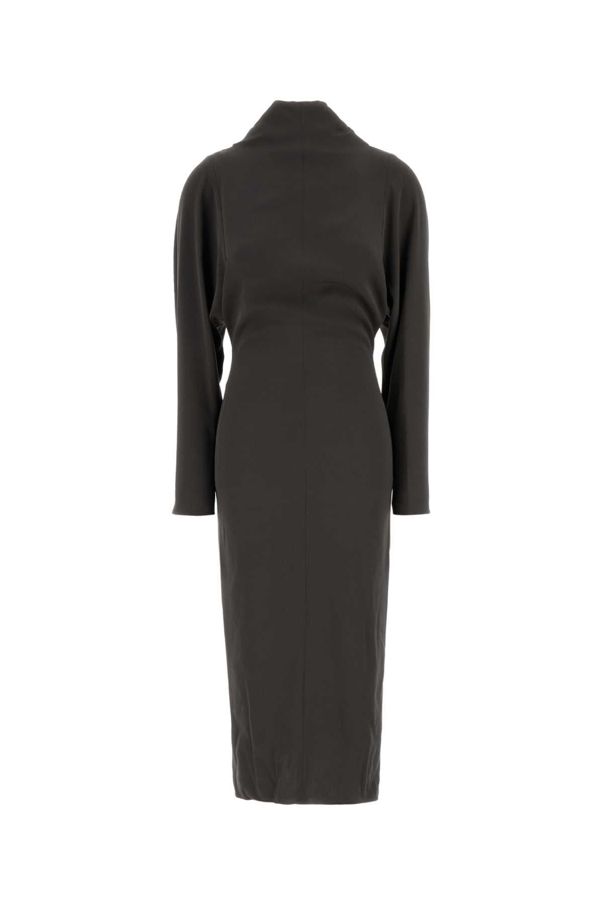 Dark grey stretch crepe dress