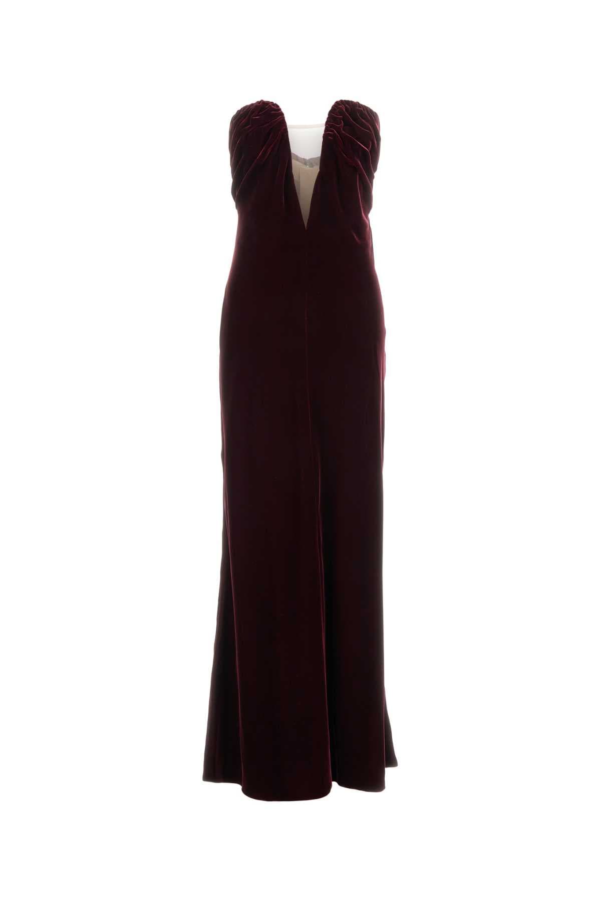 Grape velvet long dress
