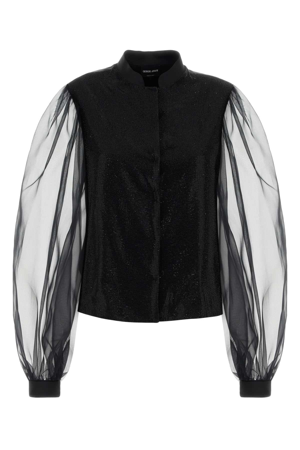 Black satin shirt