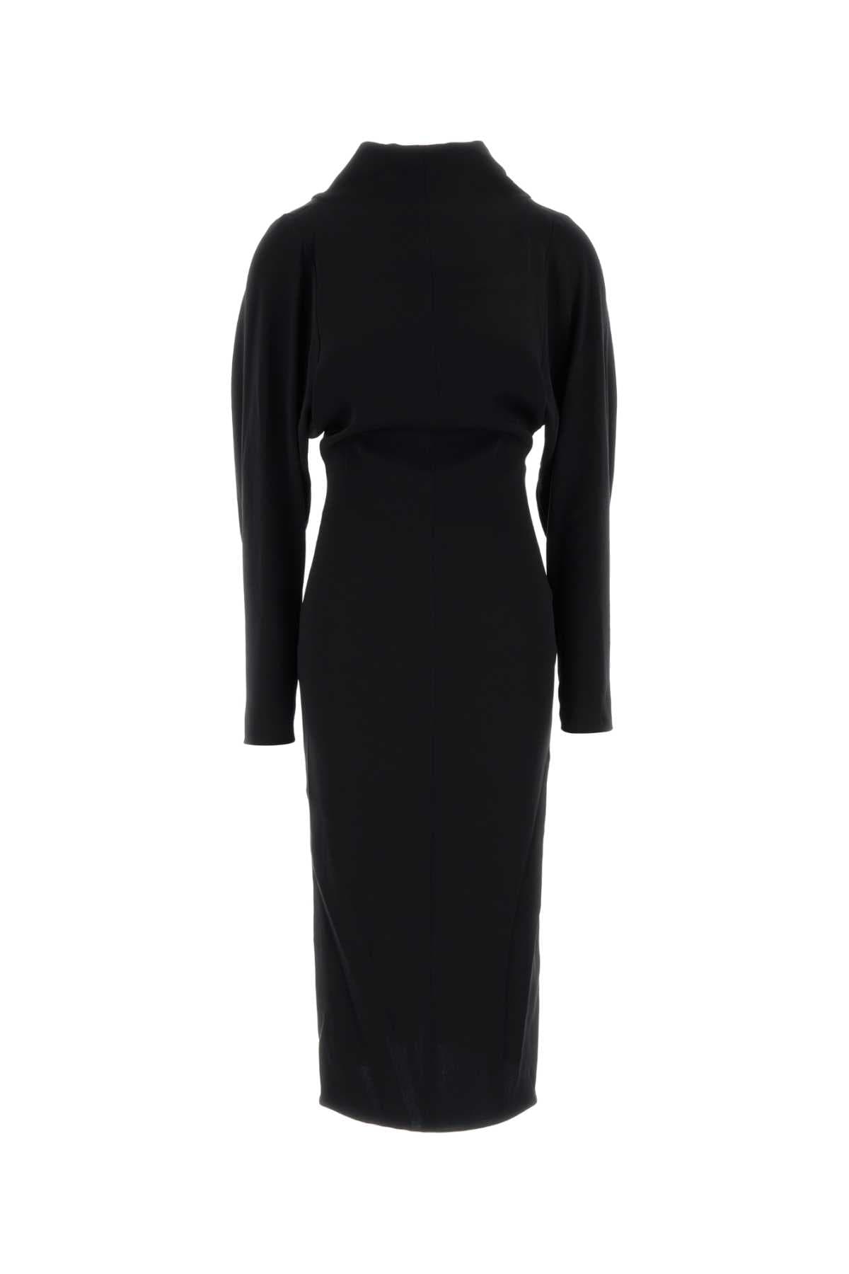 Black stretch crepe dress