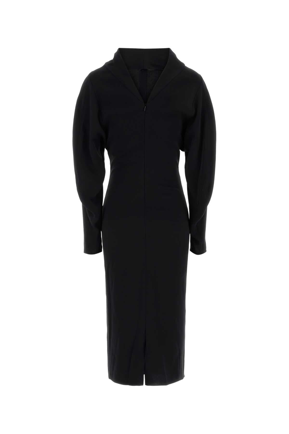 Black stretch crepe dress - мініатюра 2