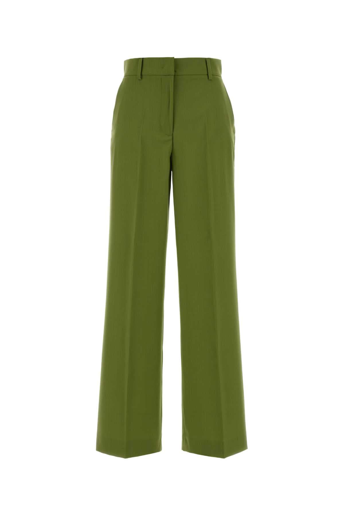 Green wool Visivo palazzo pant