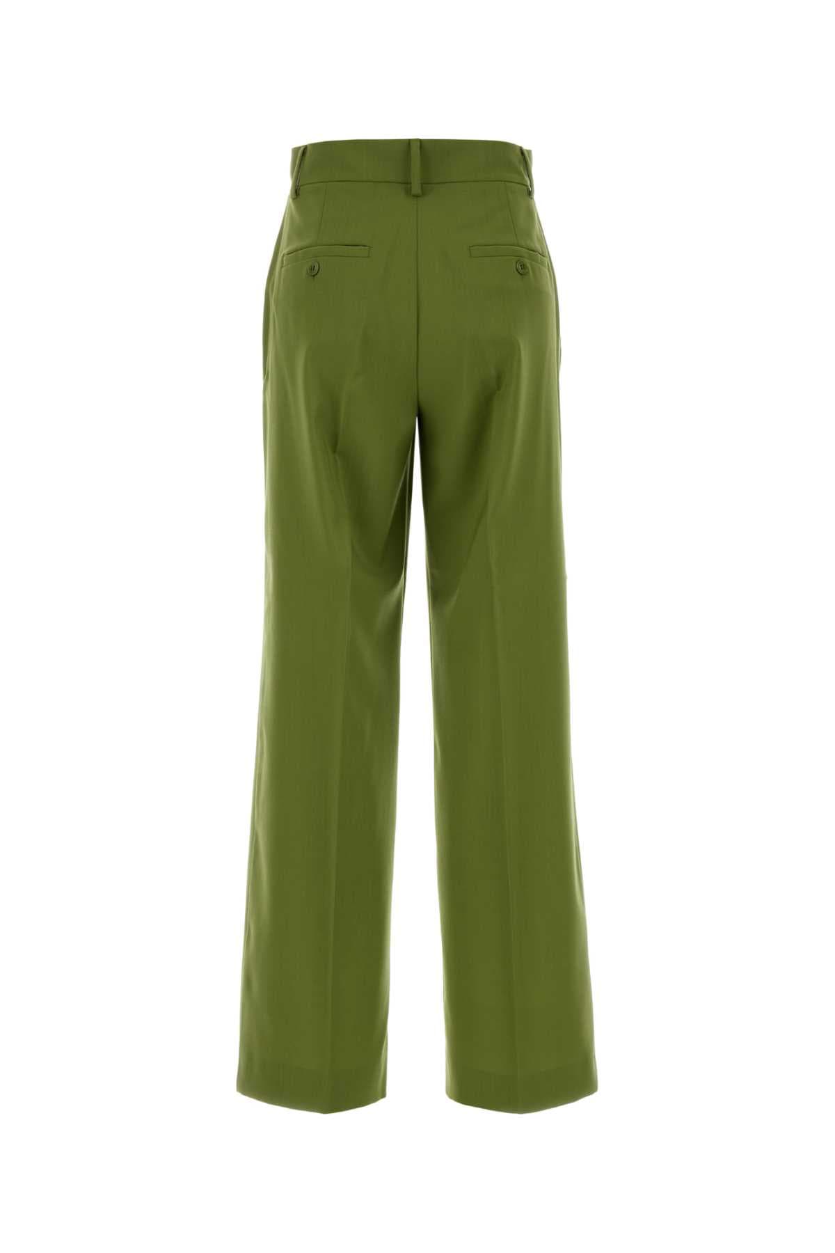 Green wool Visivo palazzo pant - мініатюра 2