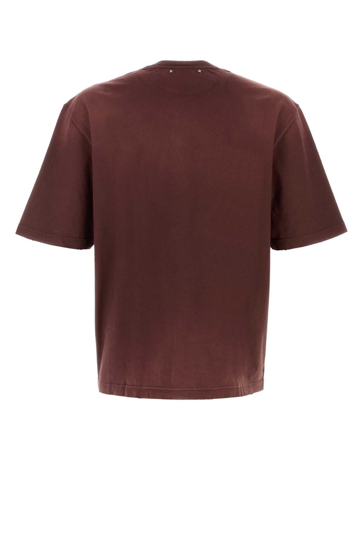 Burgundy cotton oversize t-shirt - мініатюра 2