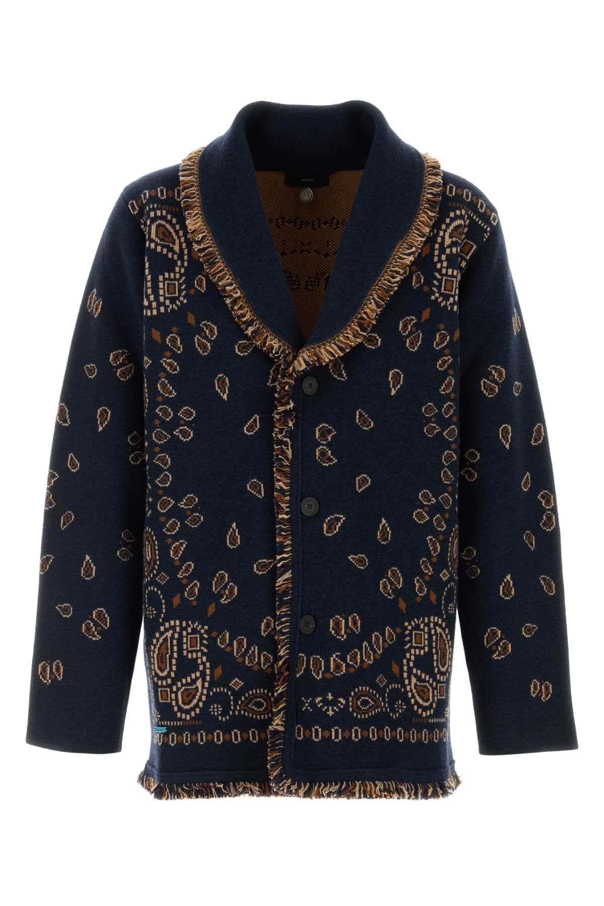 Embroidered cashmere Bandana cardigan