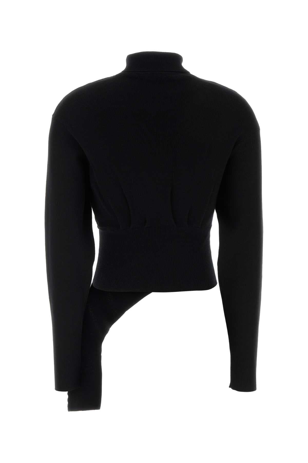 Black wool blend sweater - мініатюра 2