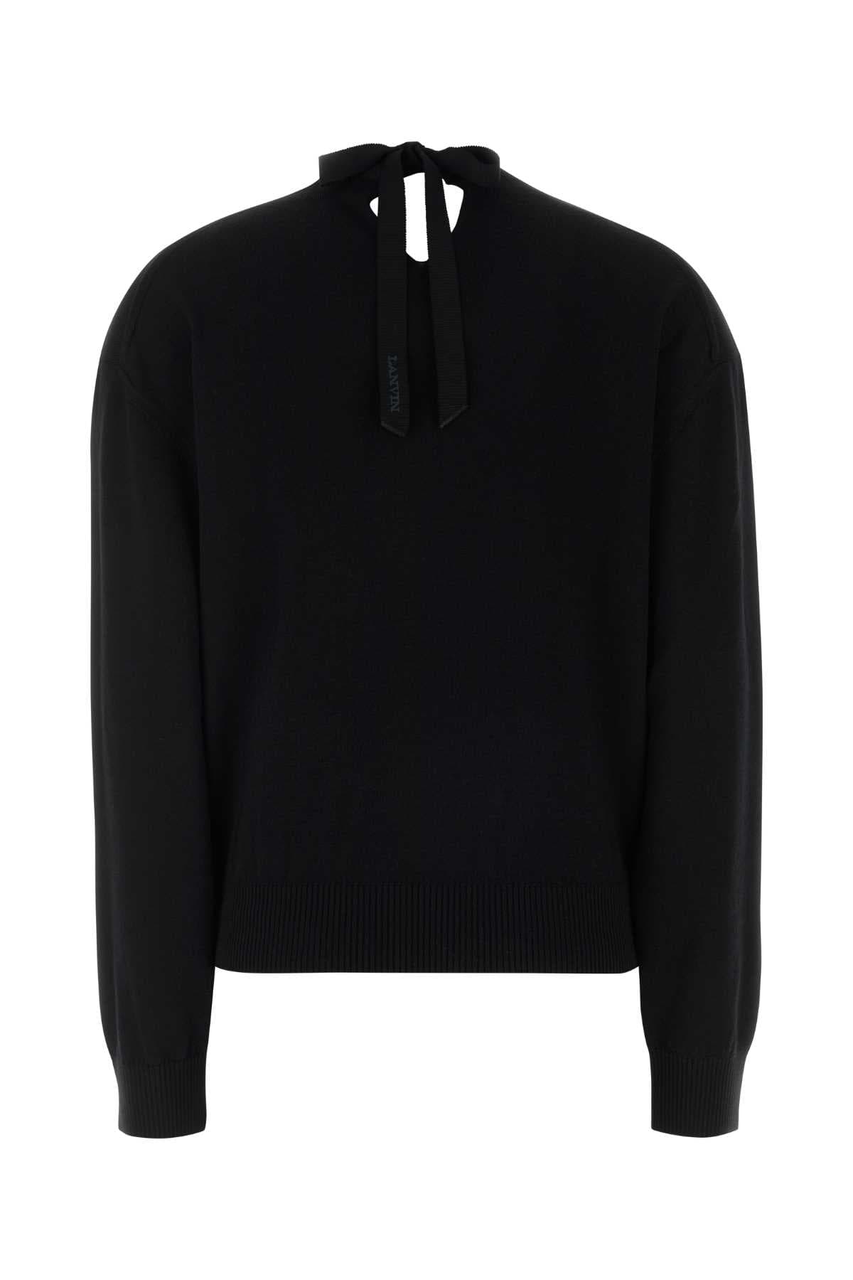 Black wool blend sweater - мініатюра 2