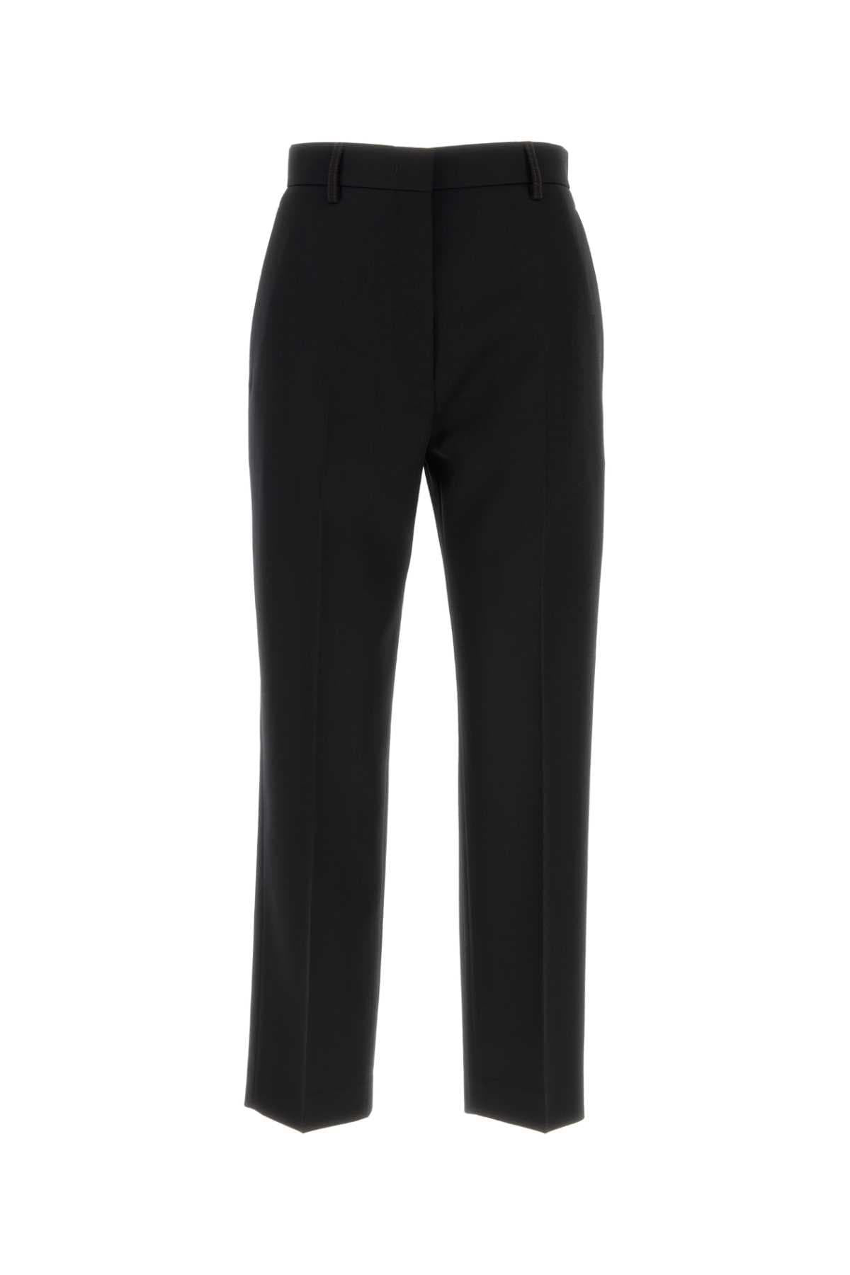 Black wool pant