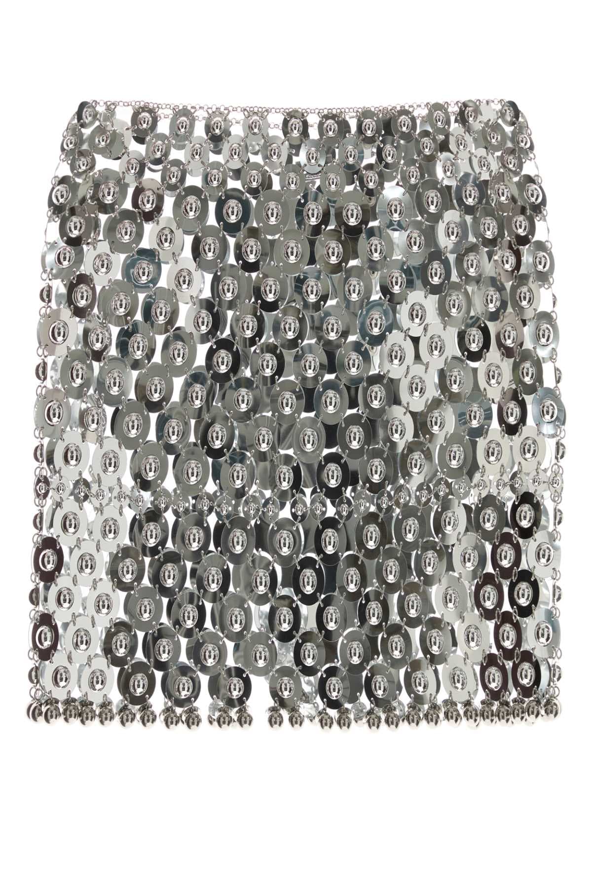 Silver metal knit mini skirt - мініатюра 2