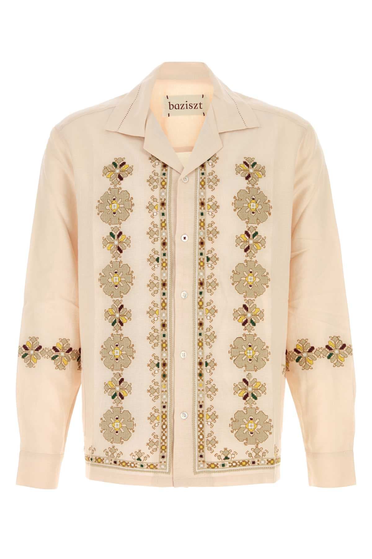 Light pink cotton blend Roses shirt