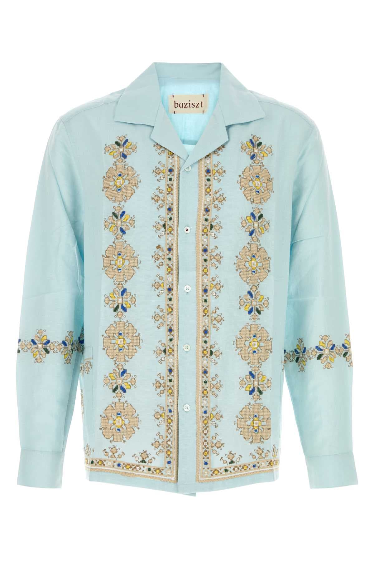 Light pink cotton blend Roses shirt