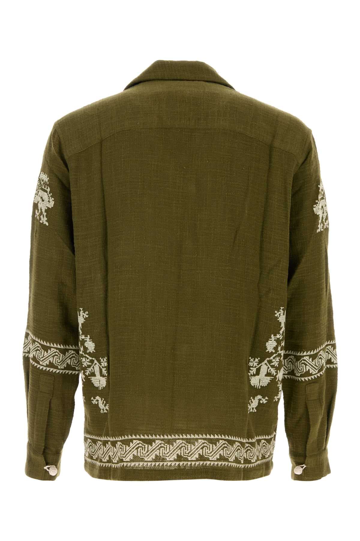 Khaki cotton Tulum shirt - мініатюра 2