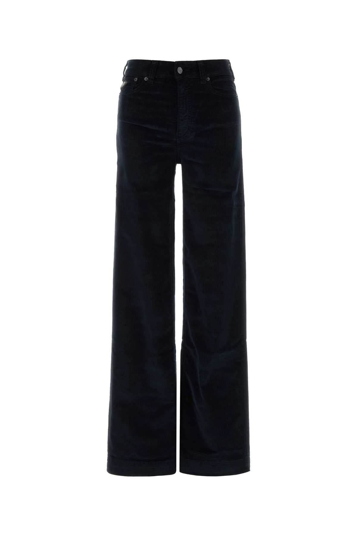 Midnight blue stretch corduroy palazzo pant