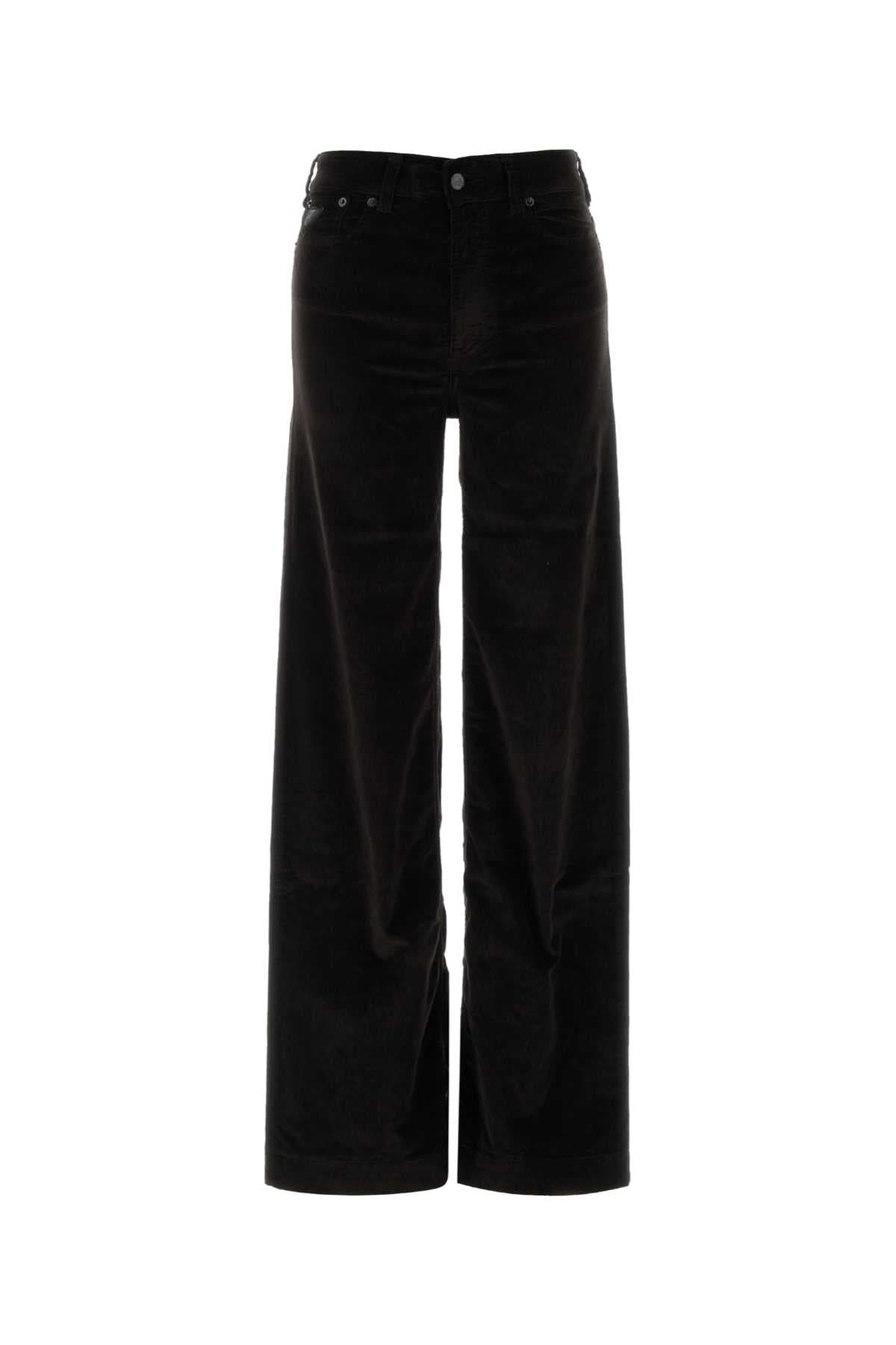 Dark brown stretch corduroy palazzo pant