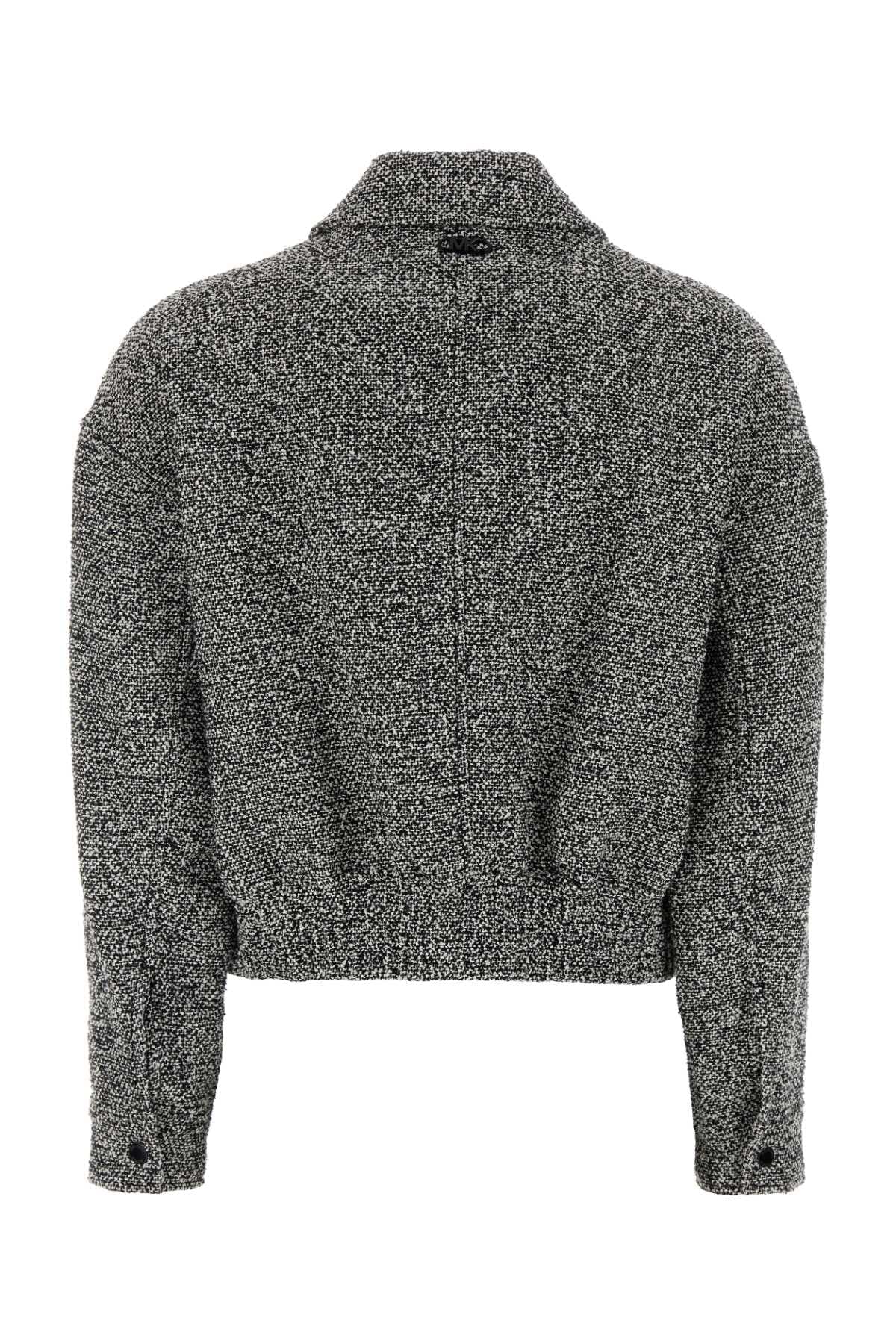 Two-tone tweed bomber jacket - мініатюра 2