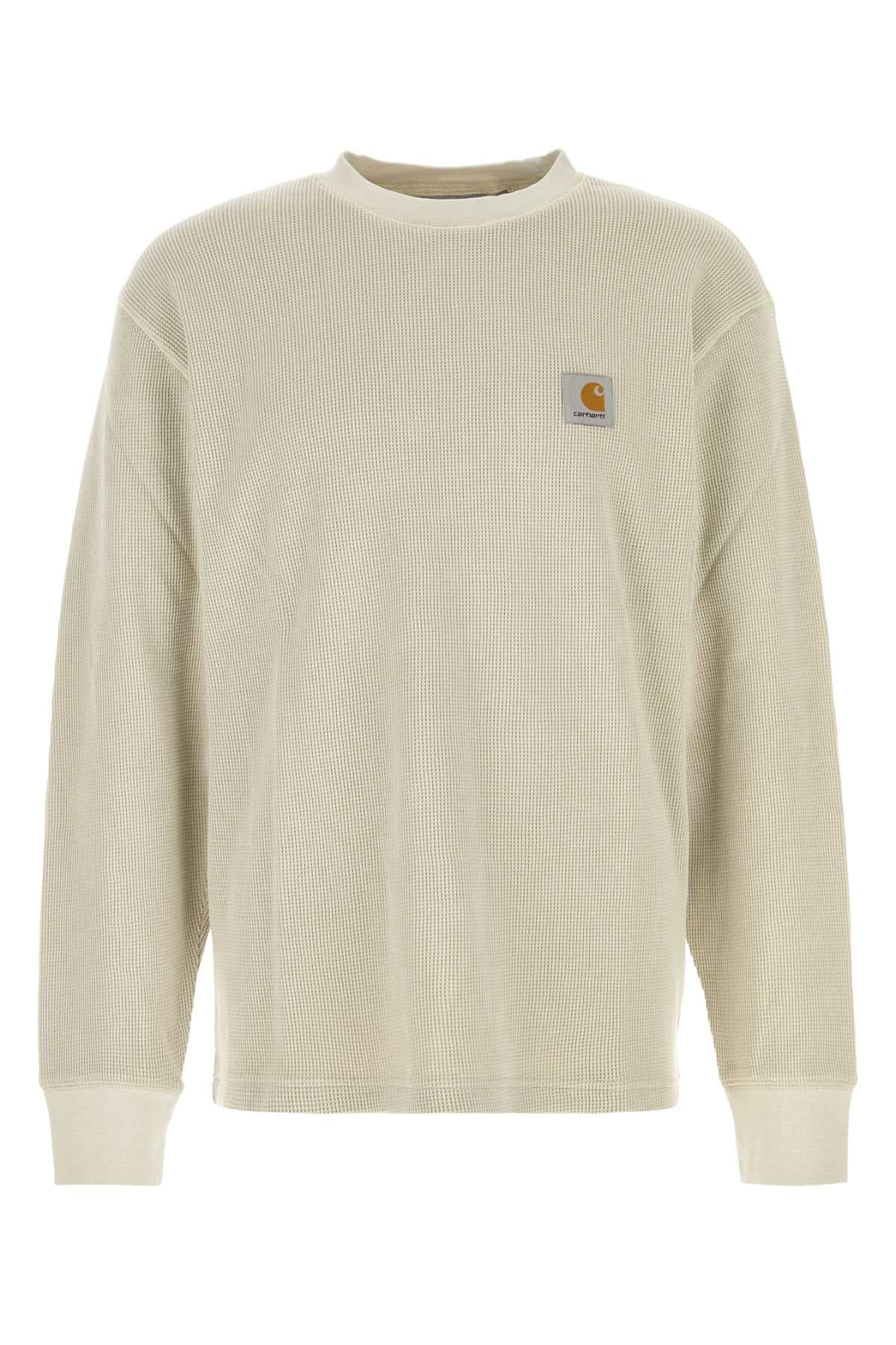 Sand cotton L/S Vista Waffle T-shirt
