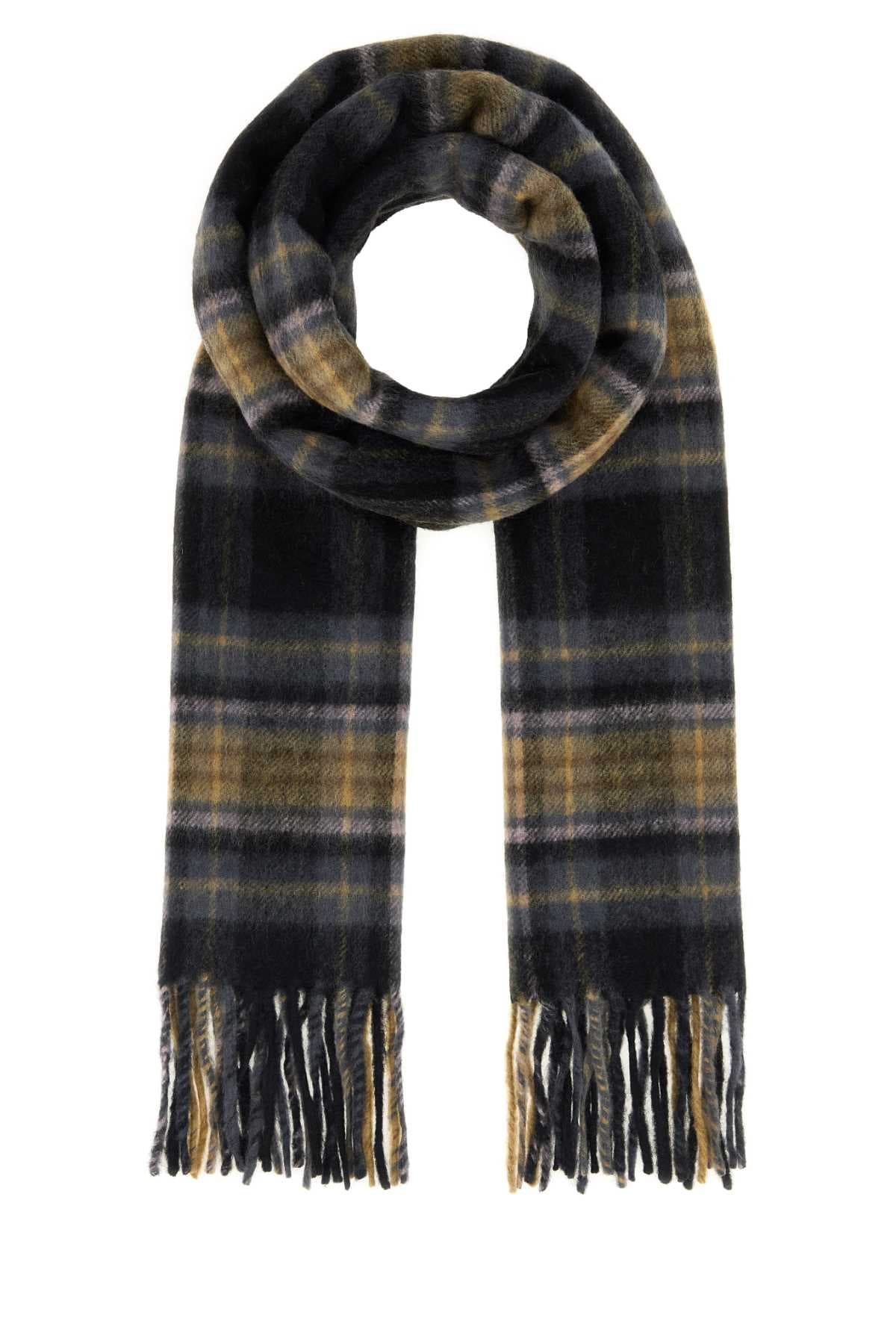Embroidered wool blend Parson Scarf