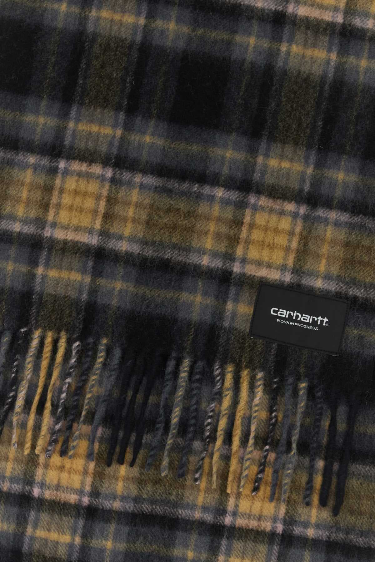 Embroidered wool blend Parson Scarf - мініатюра 2