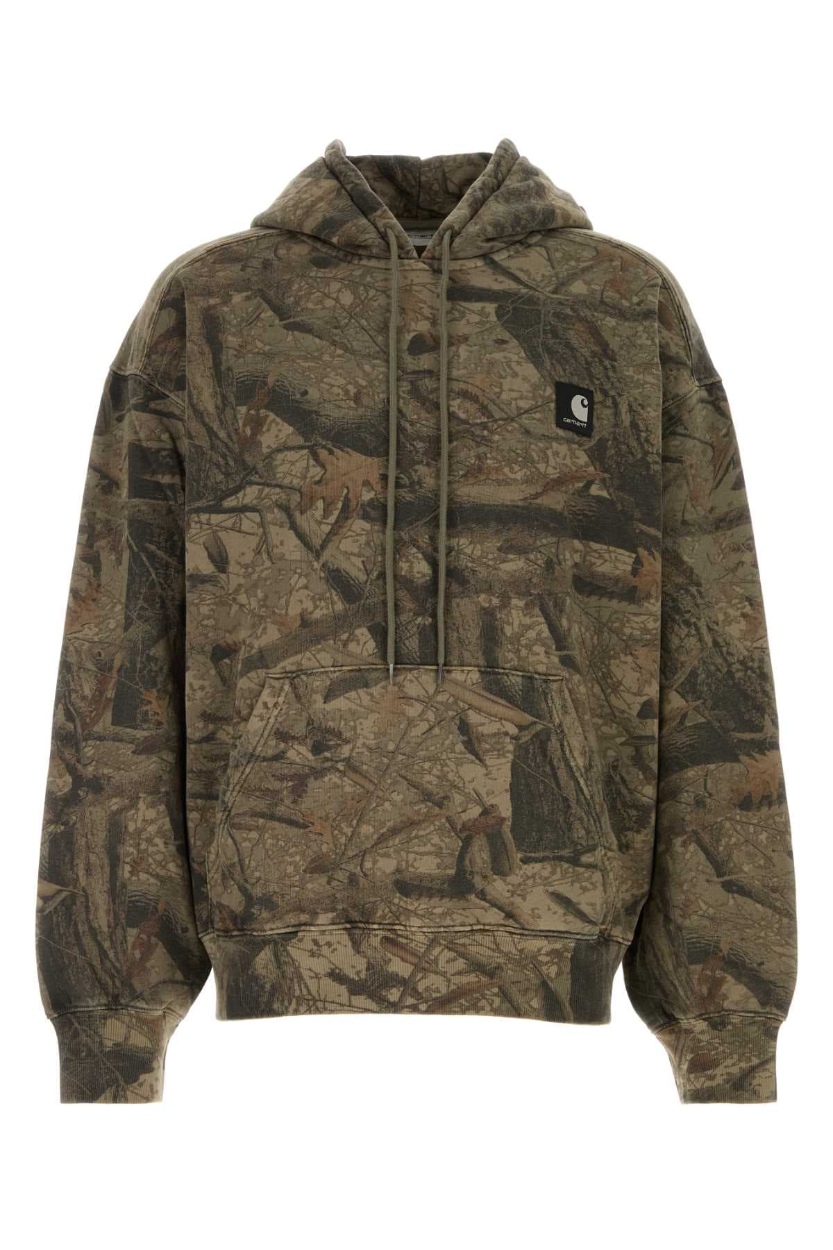 Printed cotton Hooded Feather Tree Sweat