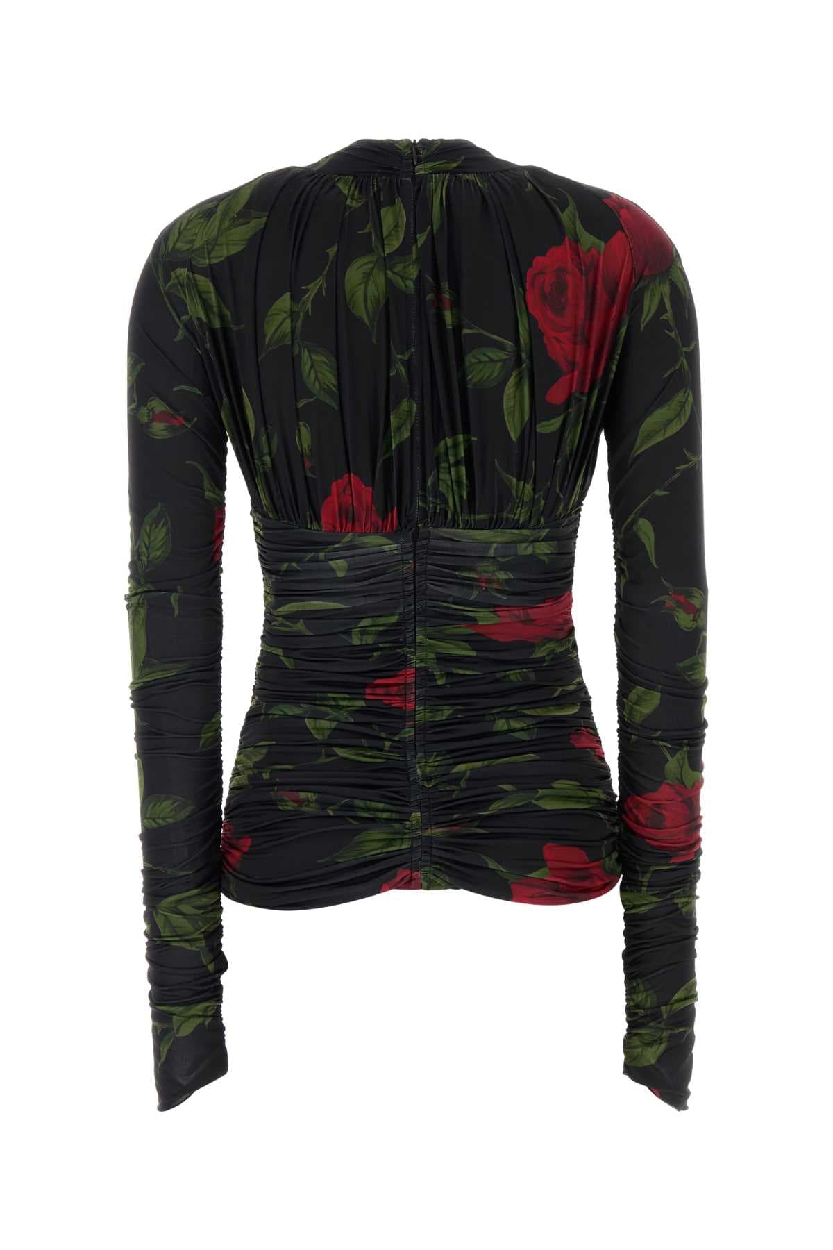 Printed stretch jersey top - мініатюра 2