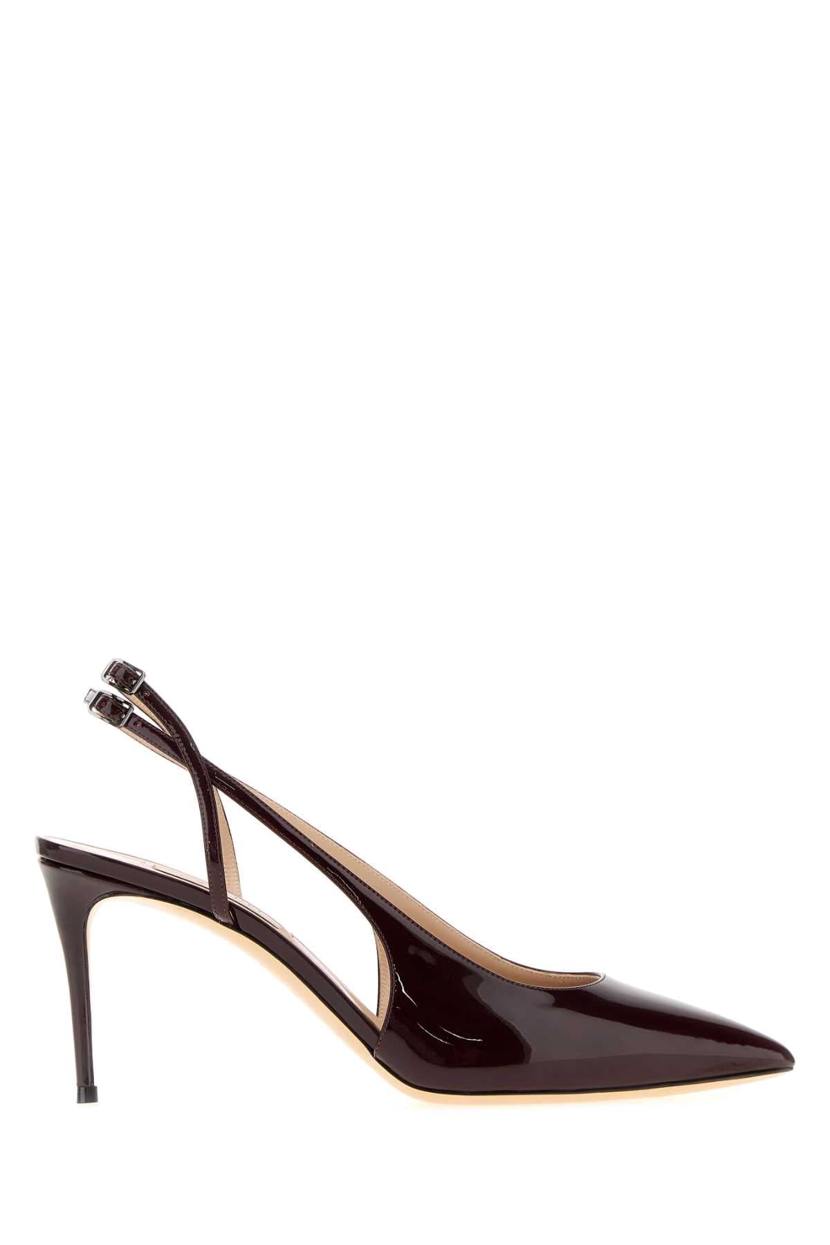 Burgundy leather Chanel pumps