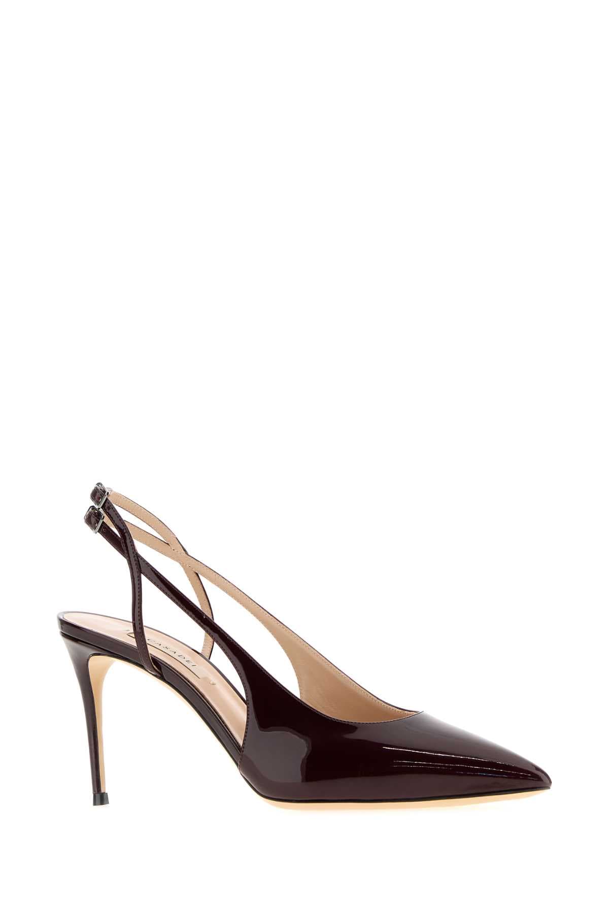 Burgundy leather Chanel pumps - мініатюра 2