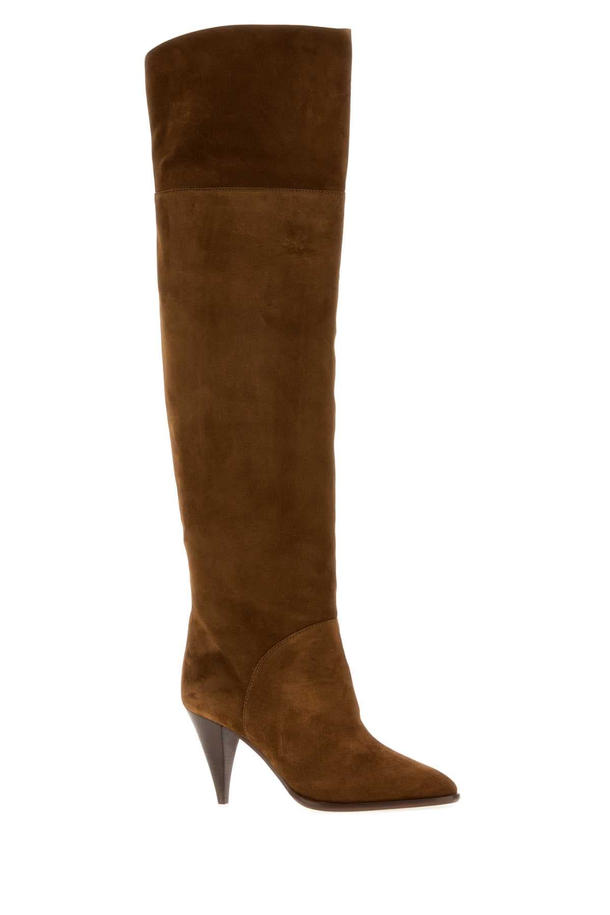 Brown suede boots - мініатюра 2