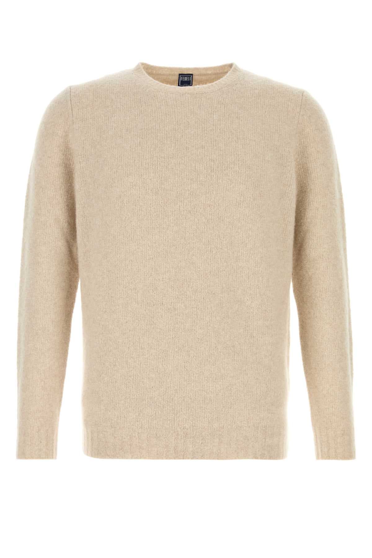 Sand stretch wool blend sweater