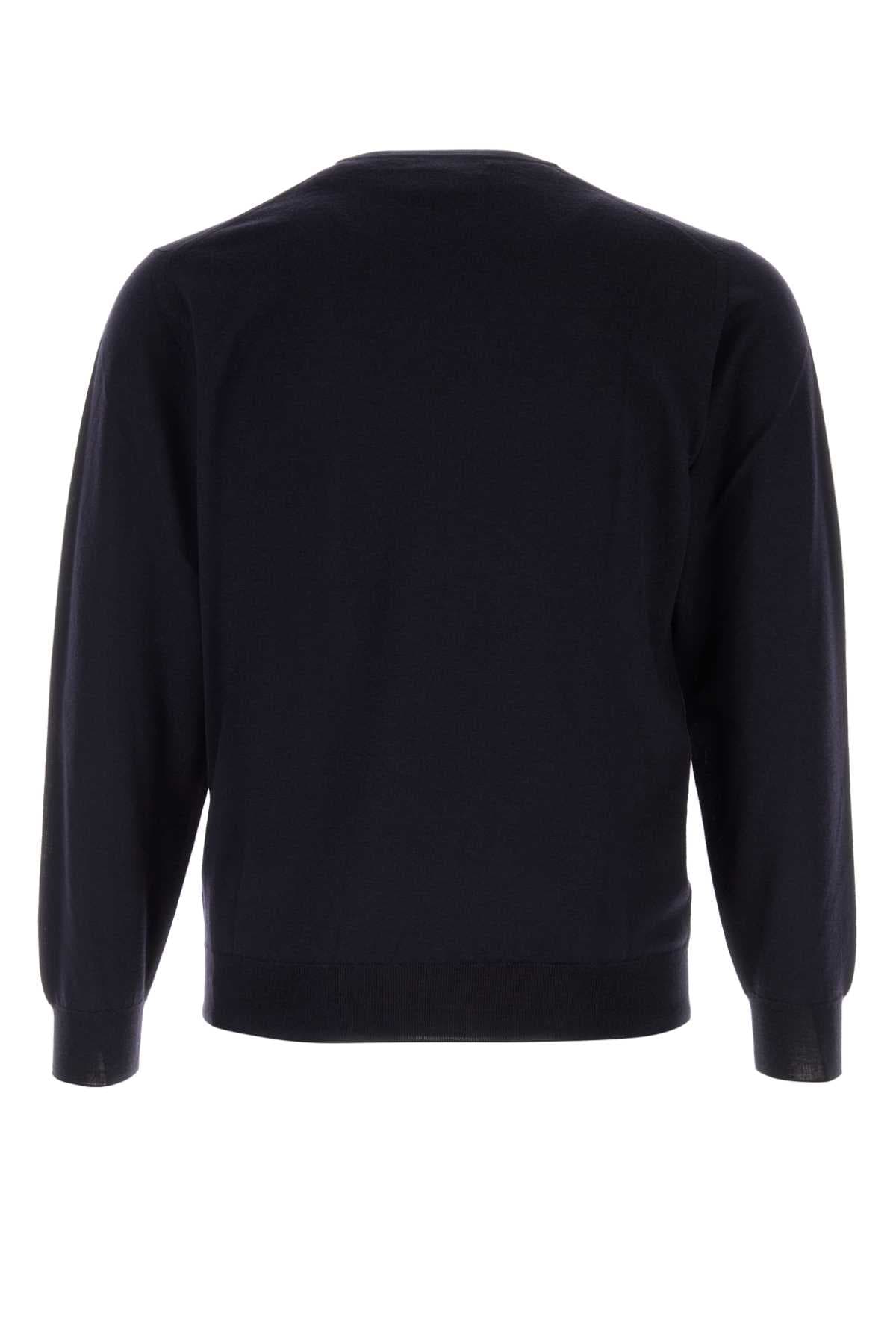 Midnight blue wool sweater - мініатюра 2