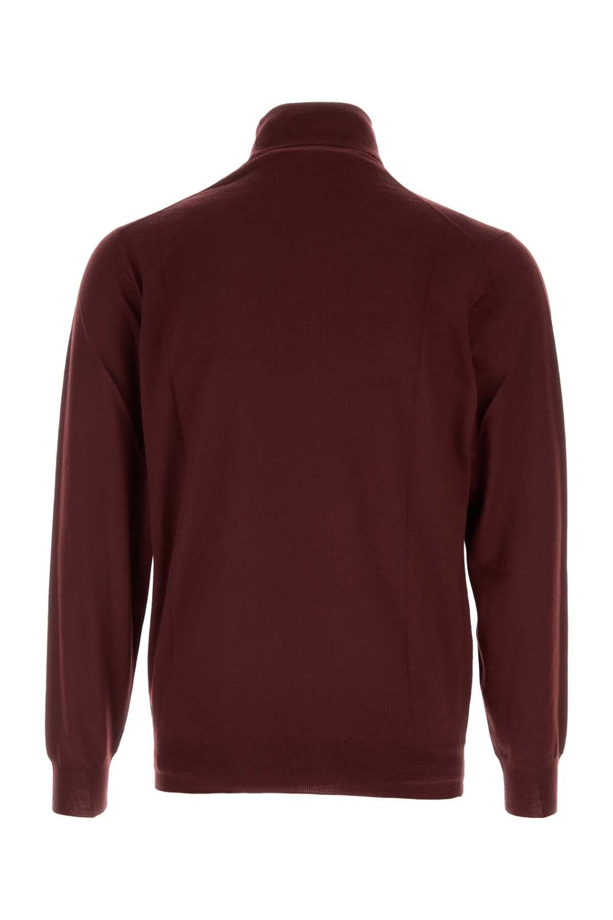Burgundy wool sweater - мініатюра 2