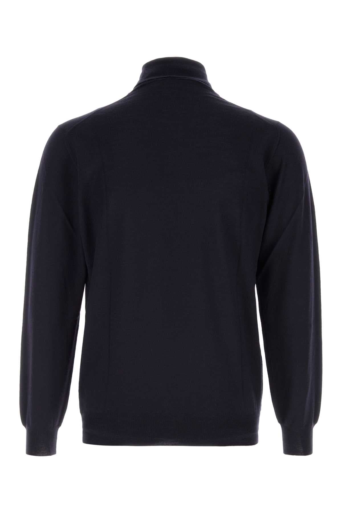 Midnight blue wool sweater - мініатюра 2