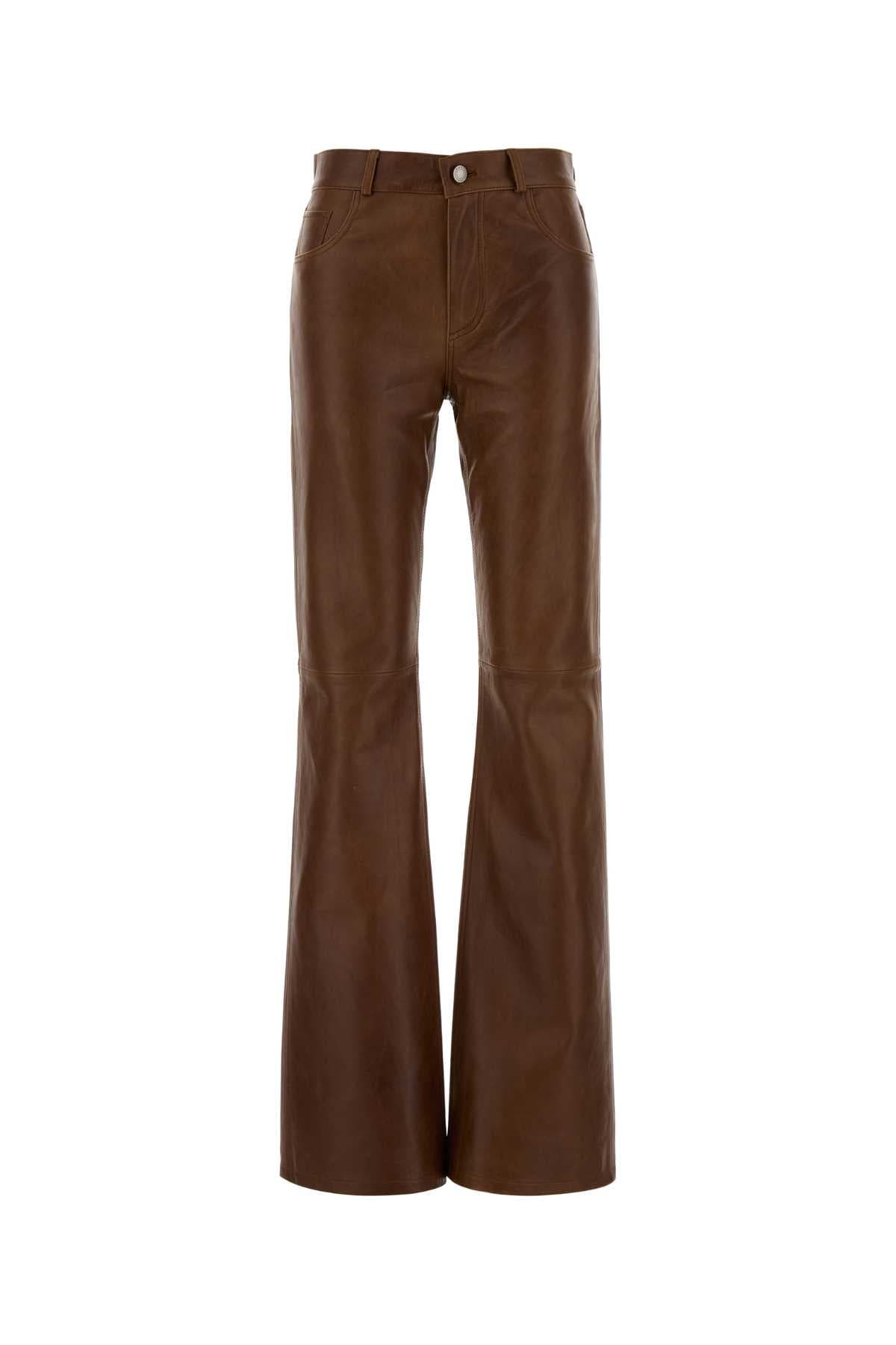 Chocolate leather pant