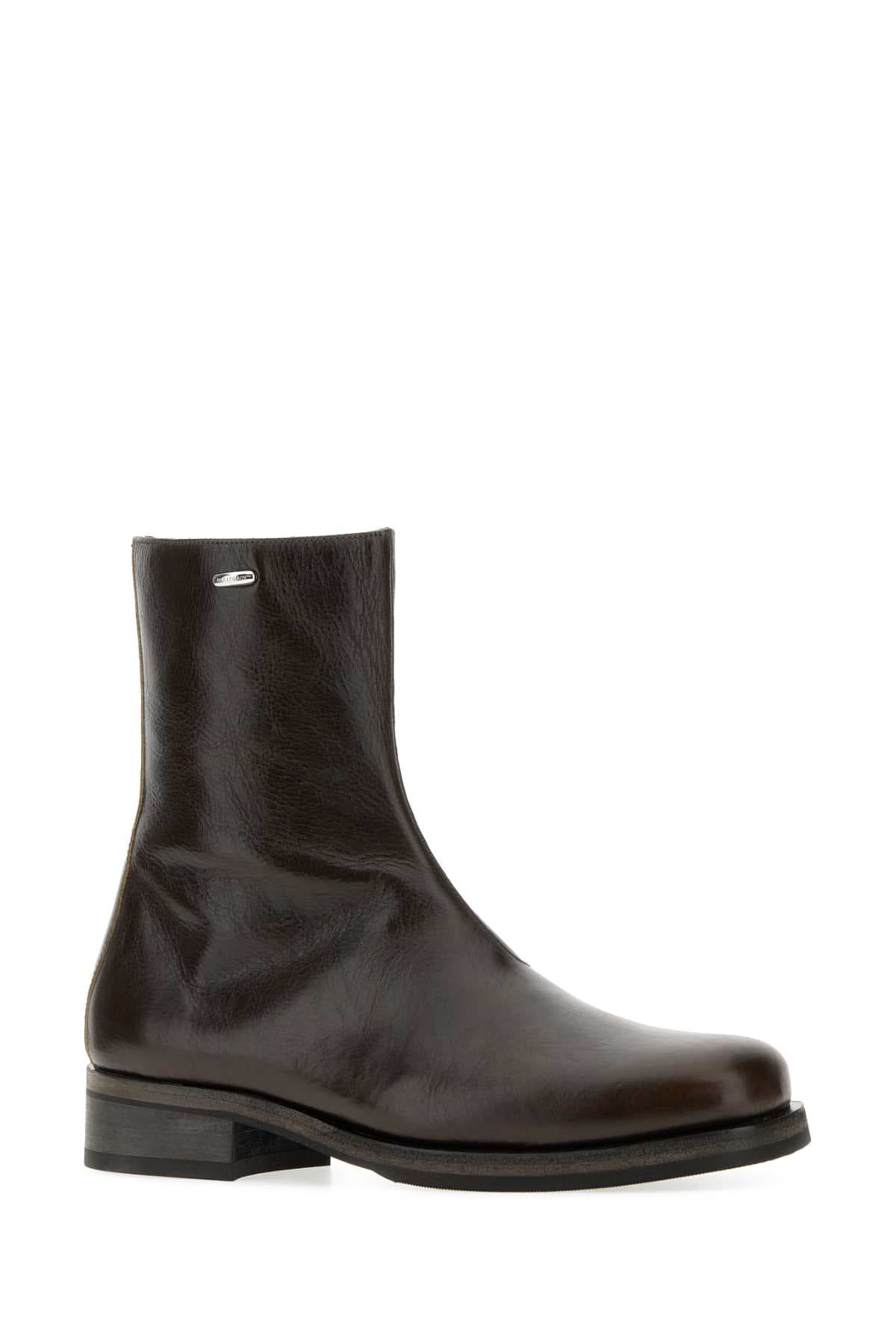 Chocolate leather Camion ankle boots - мініатюра 2
