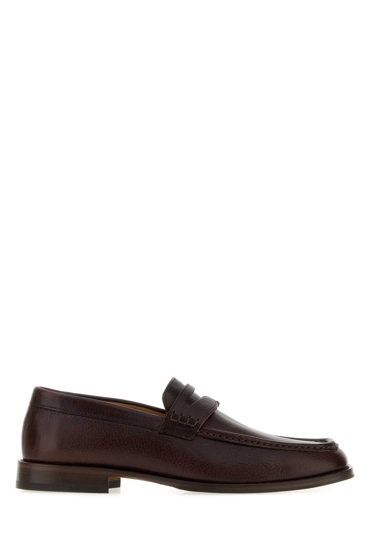 Chocolate leather Light loafers