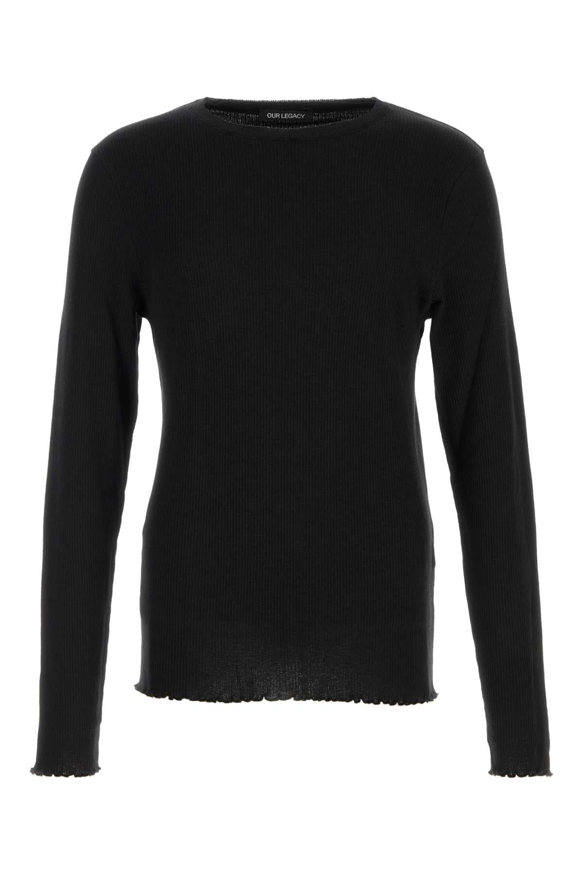 Black cotton blend t-shirt