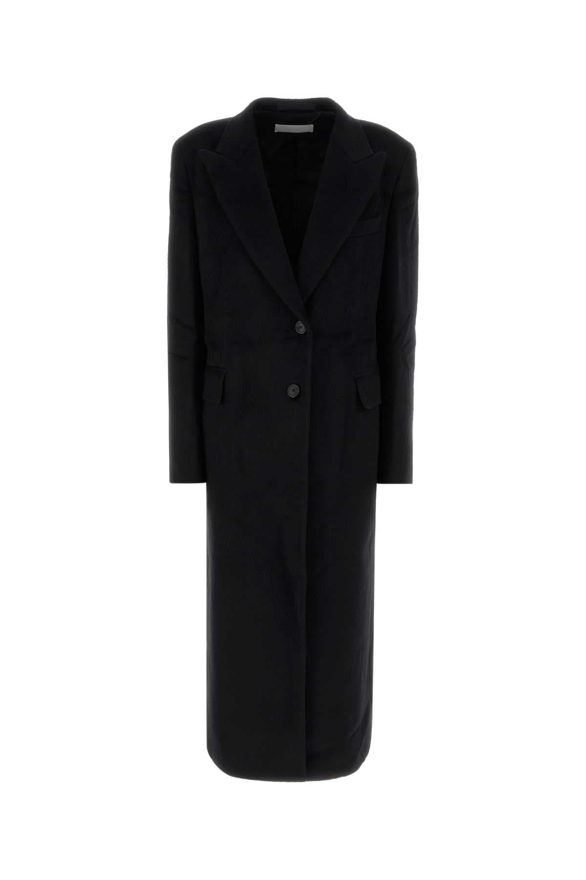 Black wool blend coat