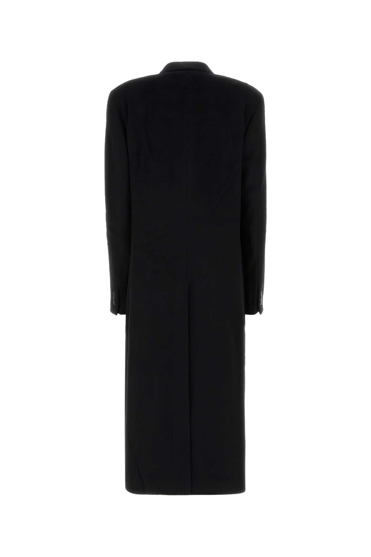 Black wool blend coat - мініатюра 2
