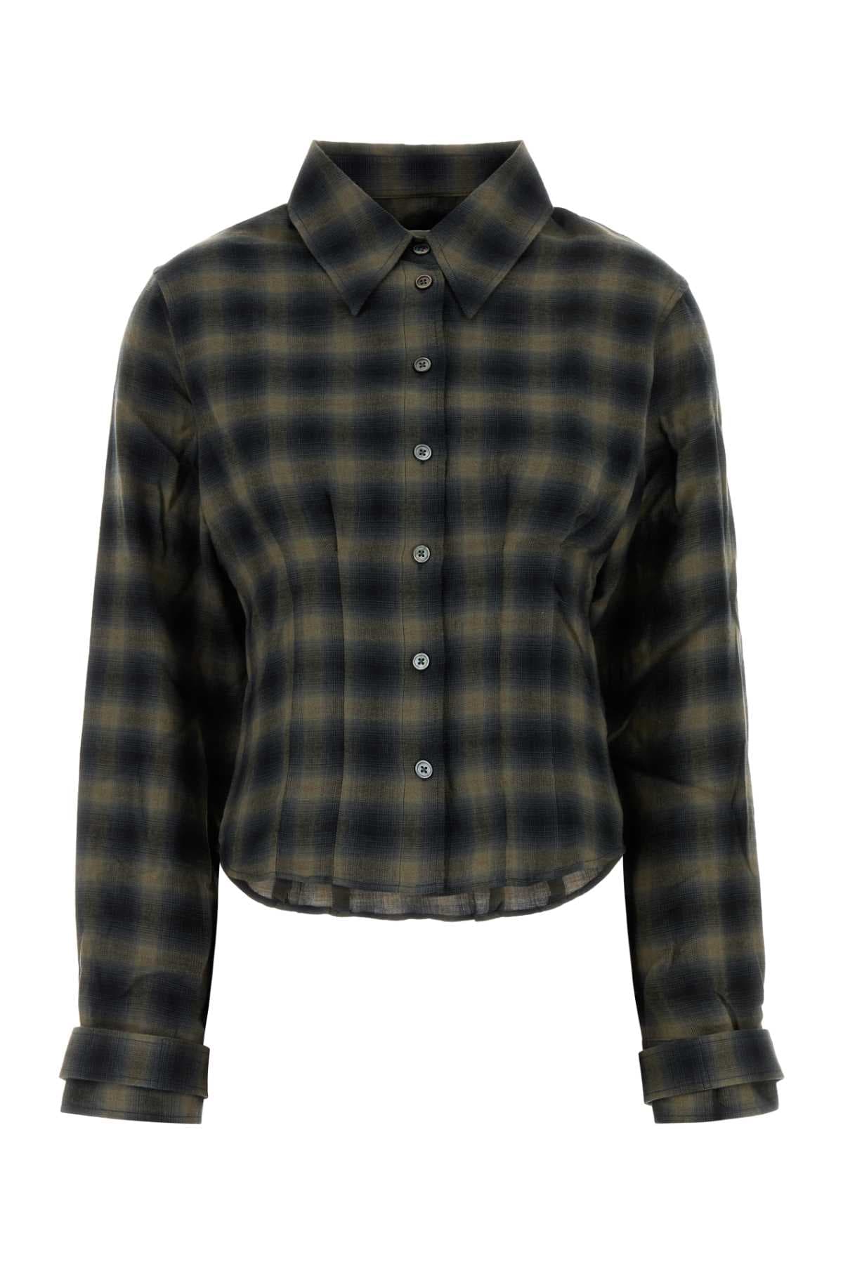 Embroidered cotton blend shirt