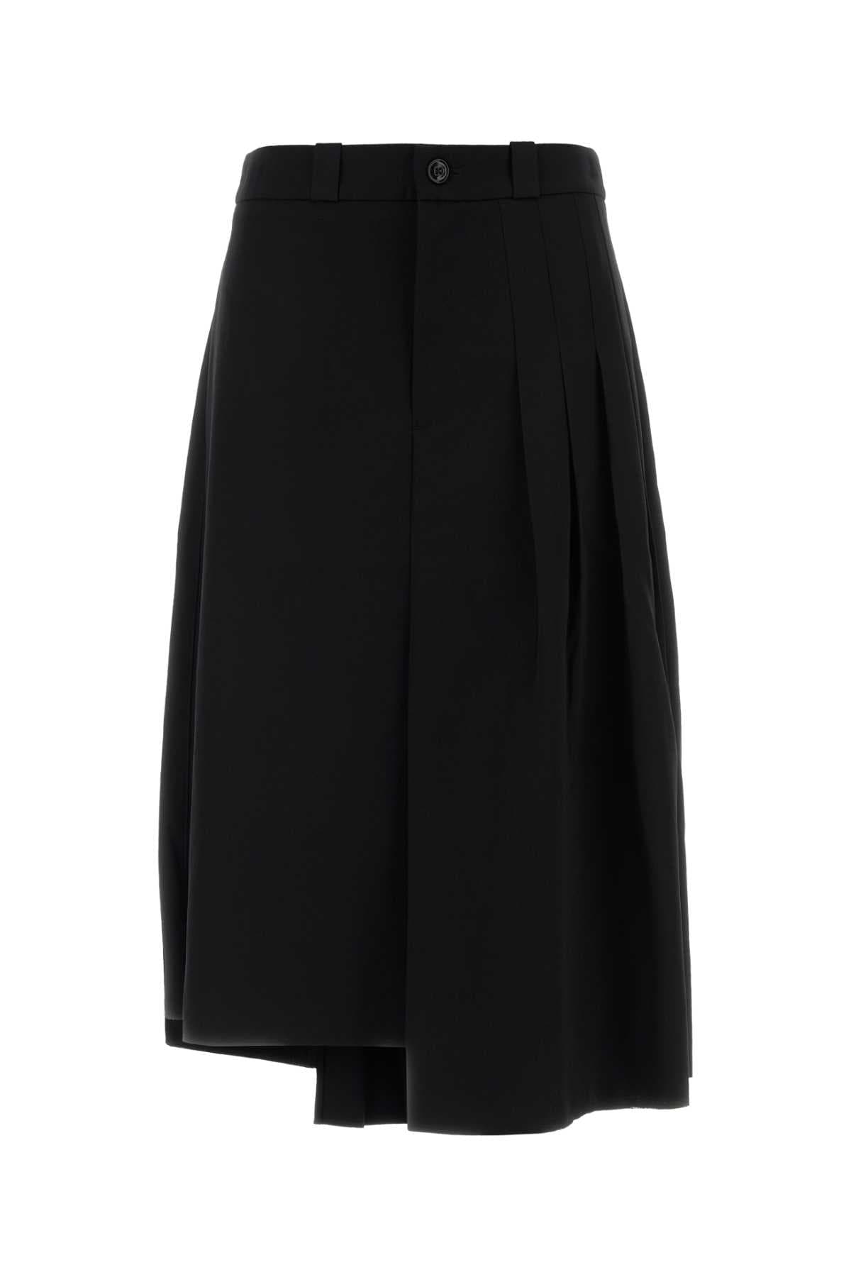 Black gabardine Origami skirt