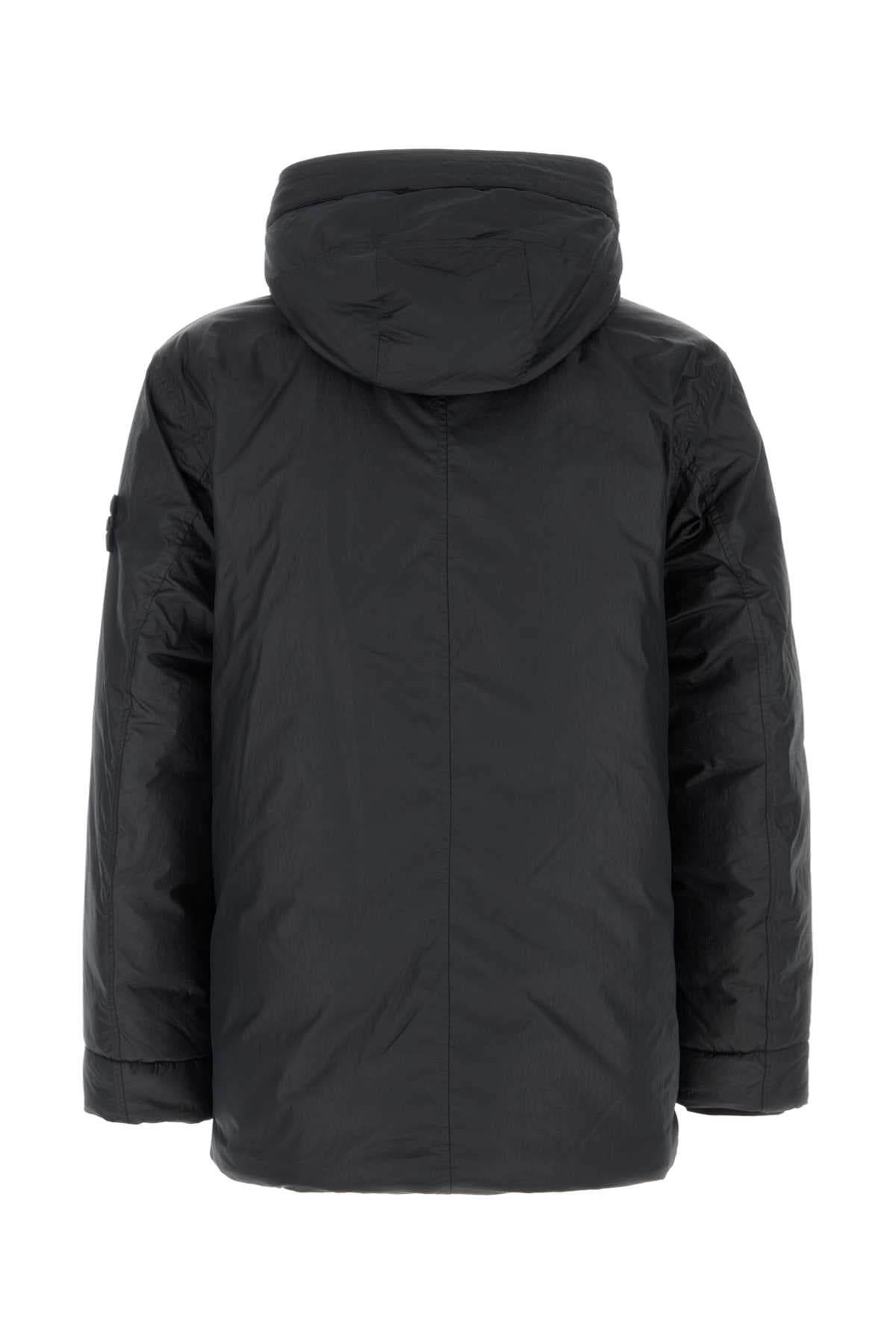 Midnight blue nylon and polyester parka - мініатюра 2
