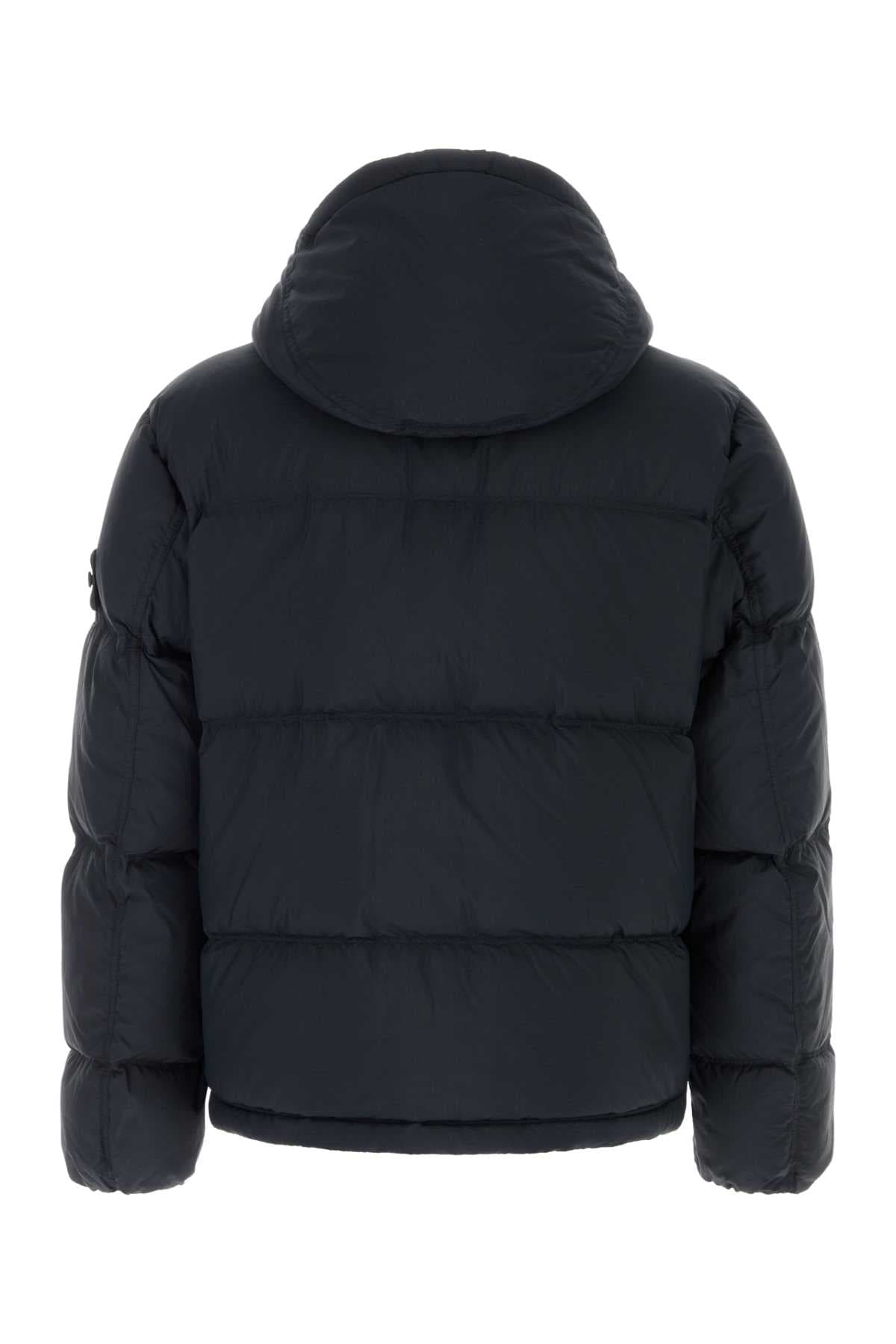 Navy blue nylon down jacket - мініатюра 2