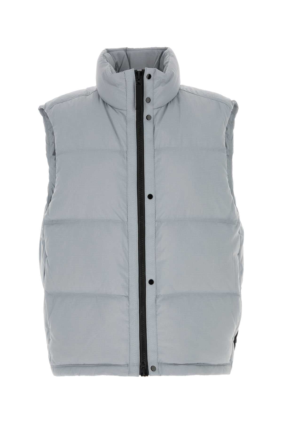 Pastel light blue nylon down jacket
