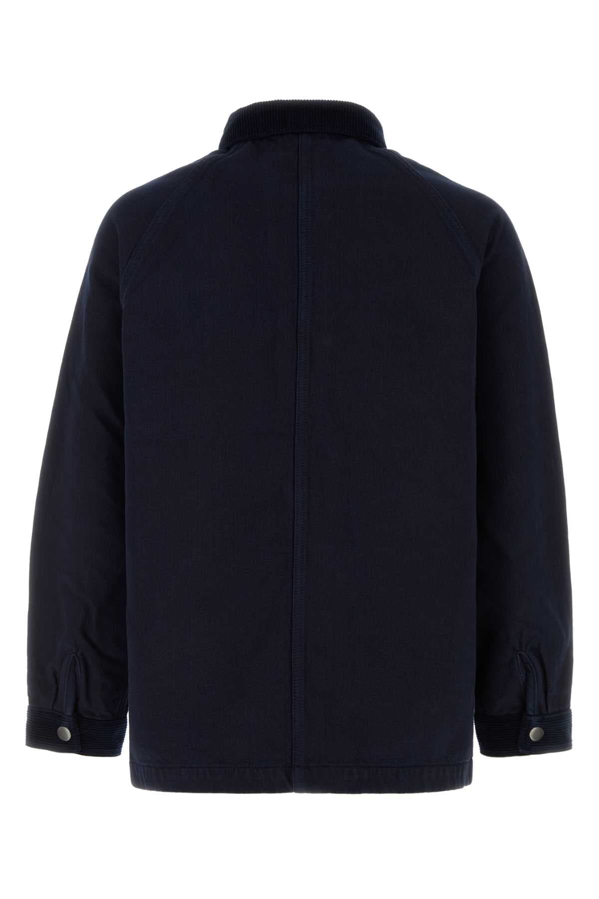 Navy blue cotton blend jacket - мініатюра 2