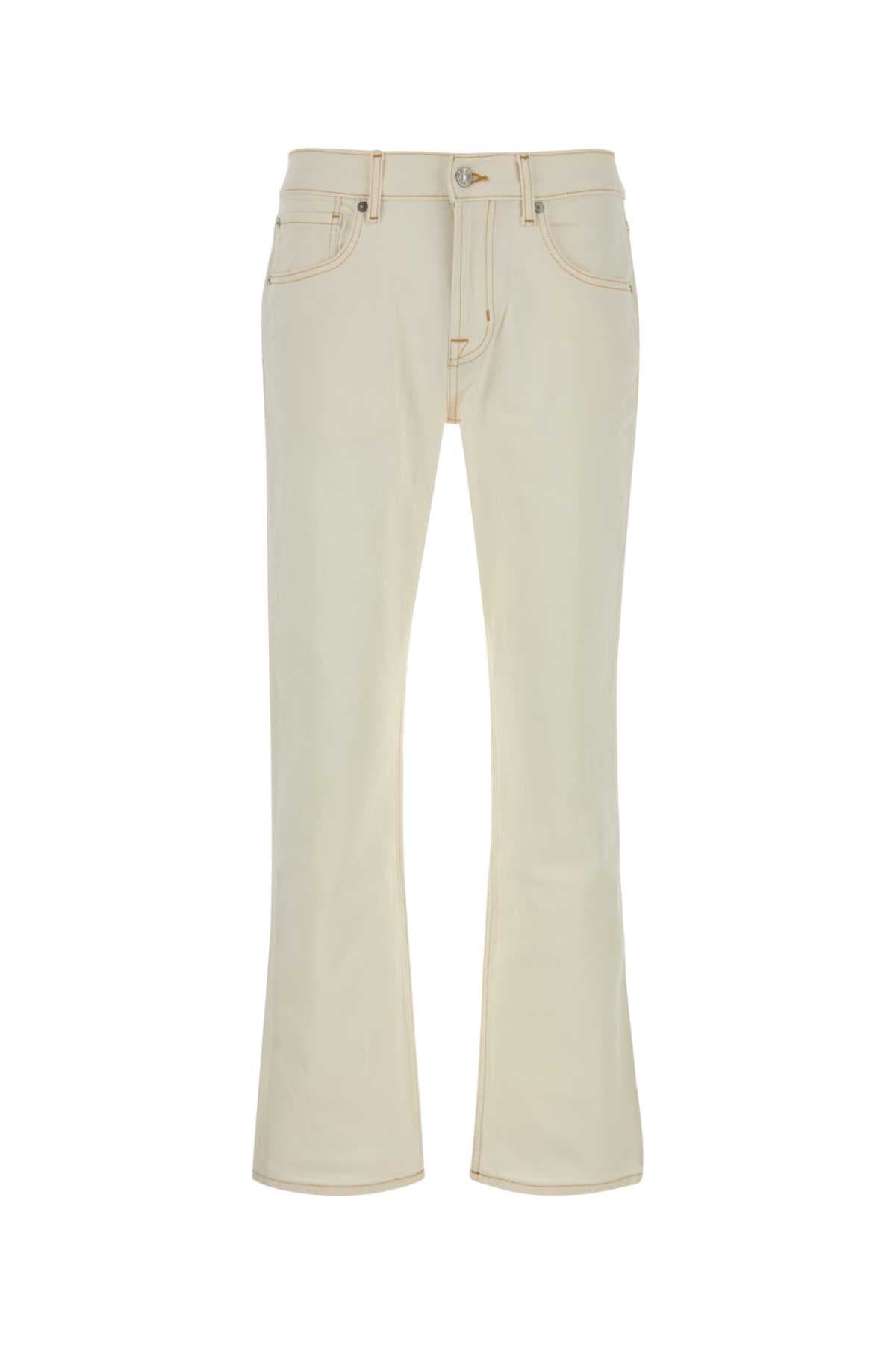 White stretch denim jeans