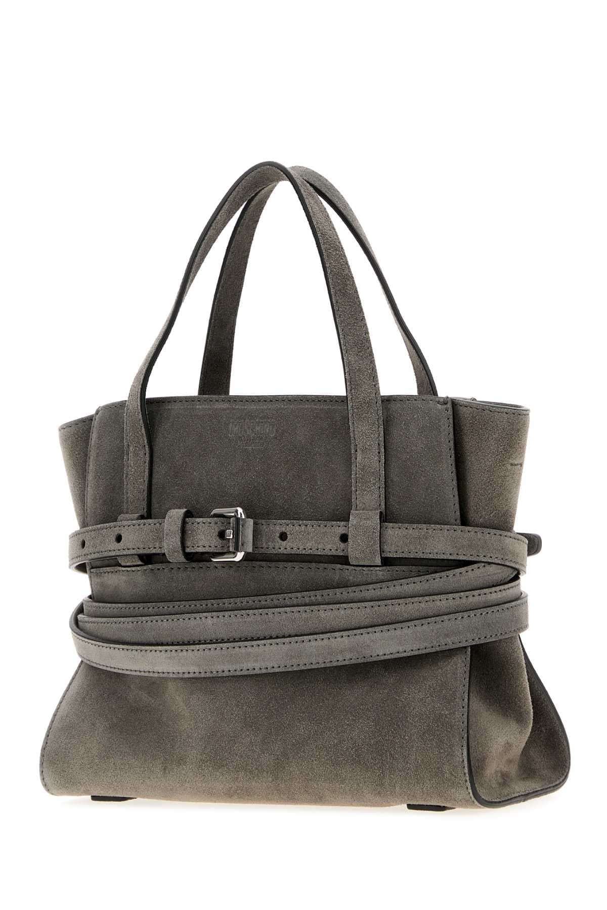 Grey suede Moschino Tie Me handbag - мініатюра 2