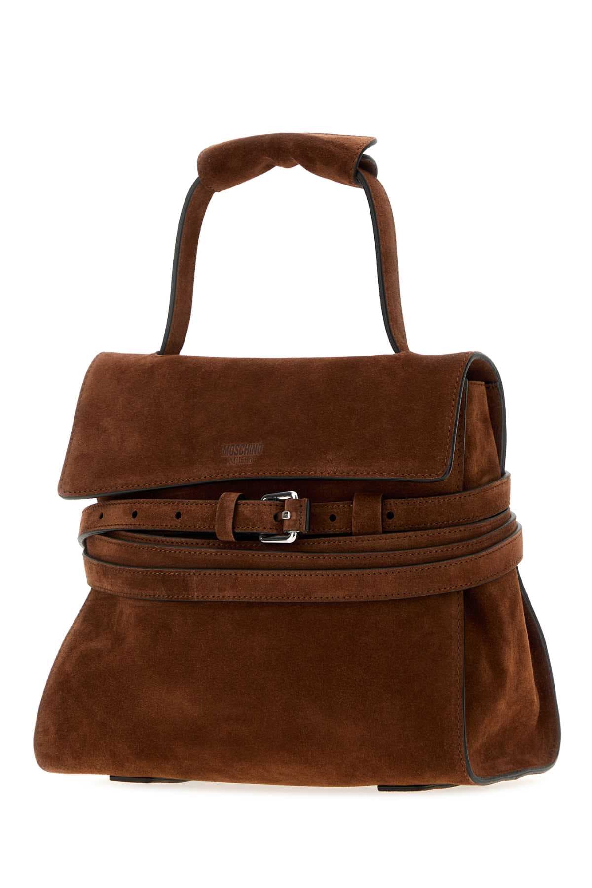 Brown suede regular Moschino Tie Me handbag - мініатюра 2
