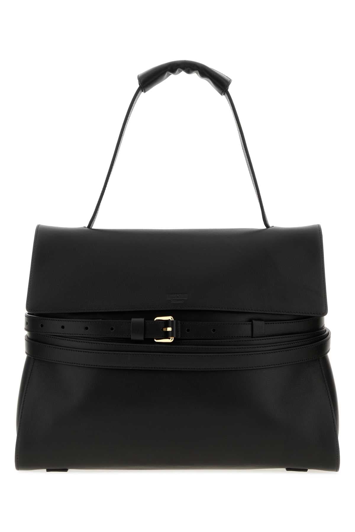 Black leather medium Moschino Tie Me handbag
