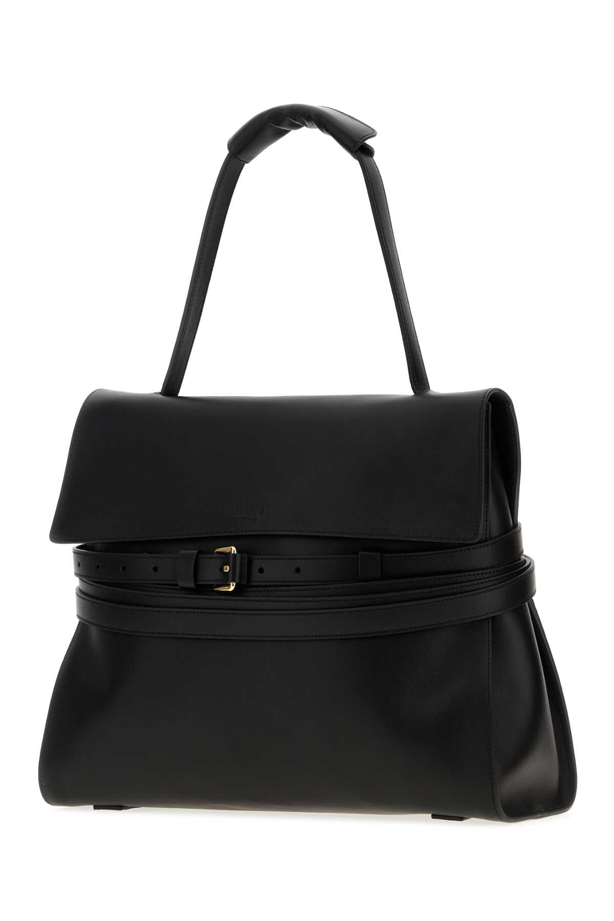 Black leather medium Moschino Tie Me handbag - мініатюра 2