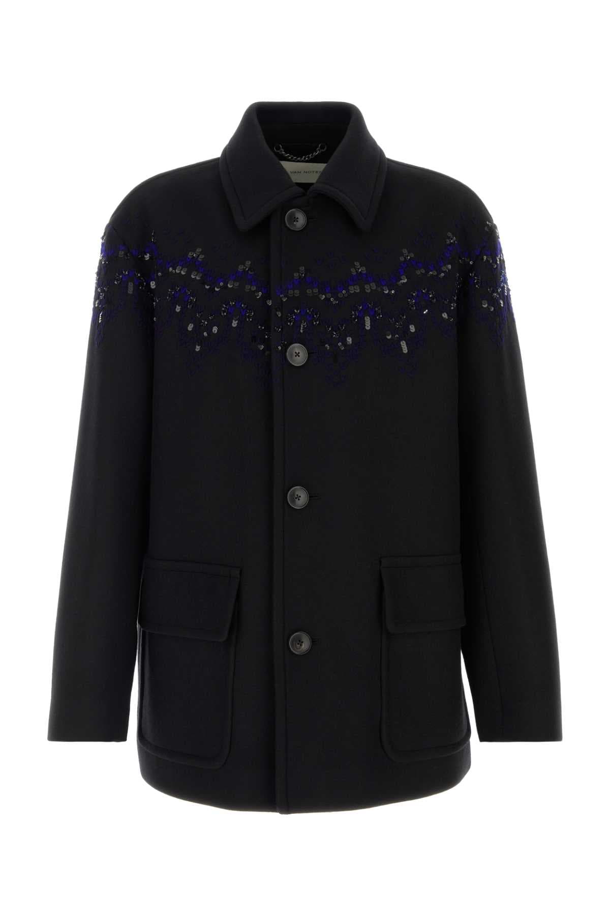 Black wool blend Randale coat