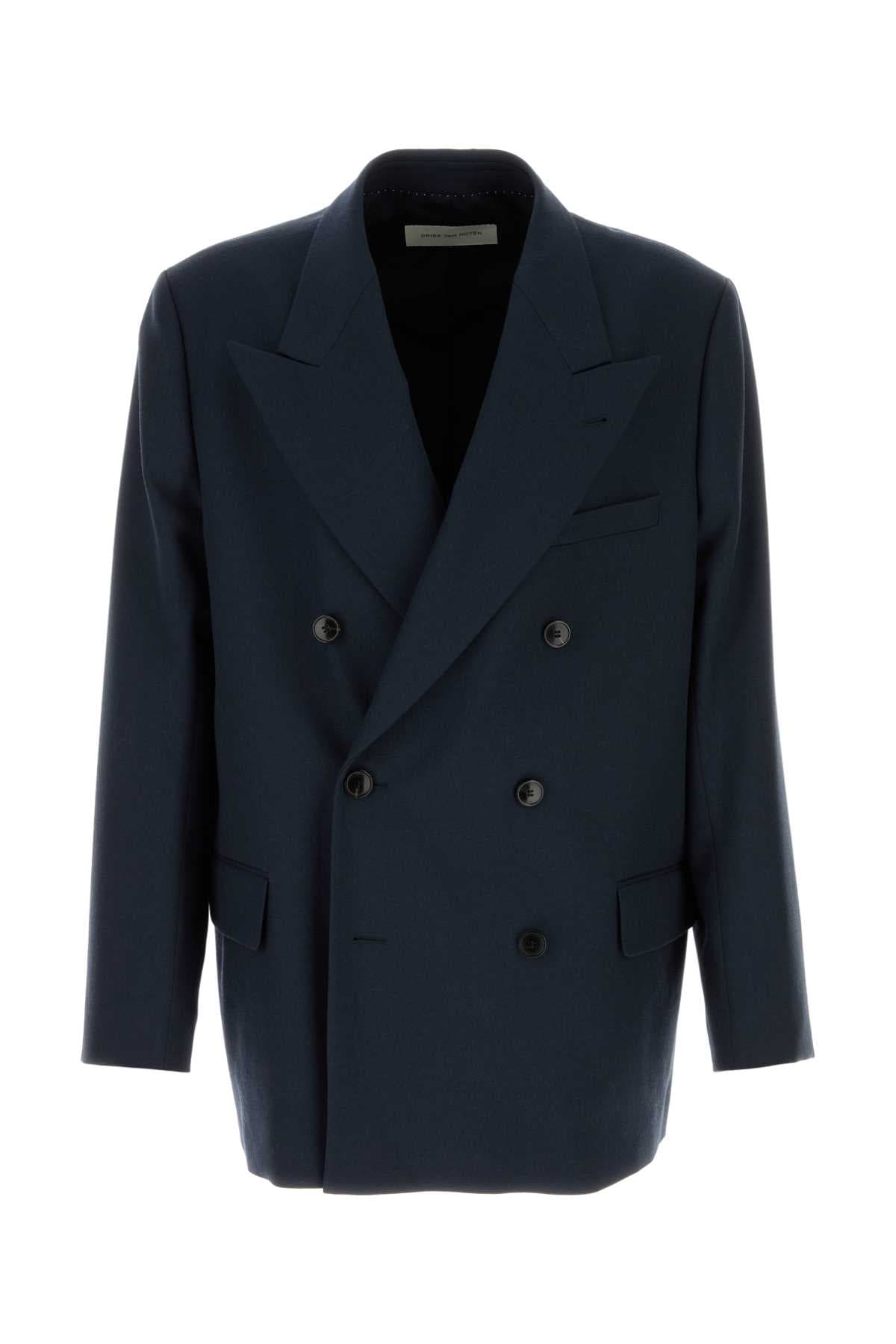 Navy blue wool Bosier oversize blazer